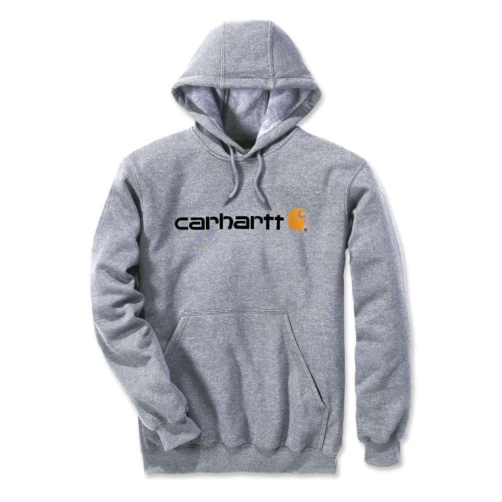 Carhartt men's midweight signature sleeve logo hooded sweatshirt online